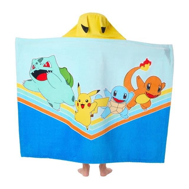 Kids Pokemon 100% Cotton Hooded Towel With Hand Pockets