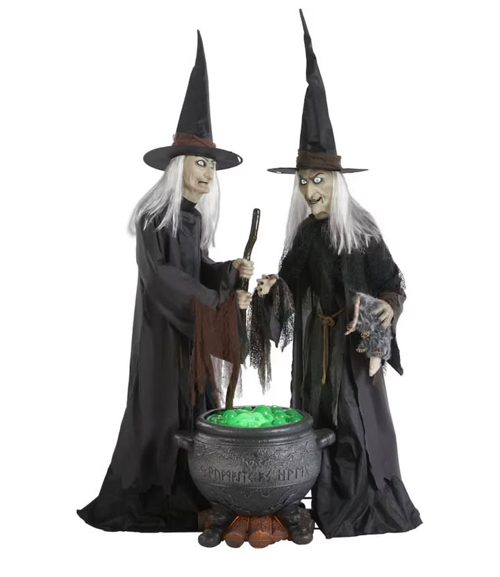 Home Accents Holiday 6.5 ft. Gruesome Grounds Animated LED Witches Scene
