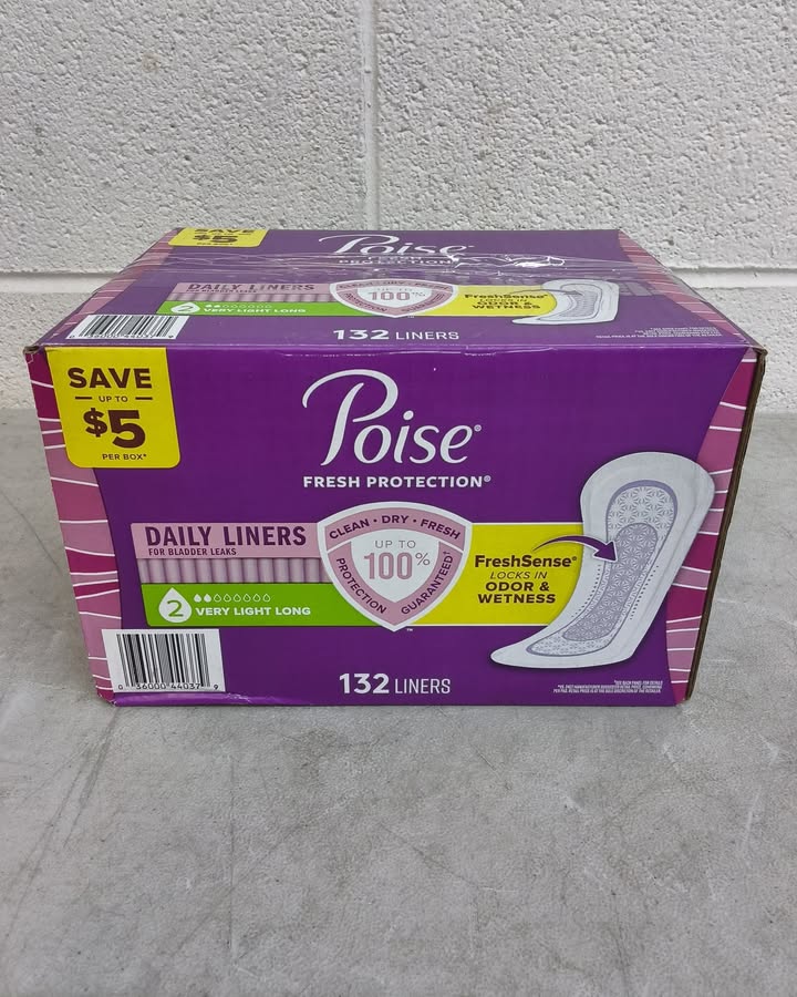 Poise Daily Incontinence Panty Liners, 2 Drop Very Light, 132 ct.