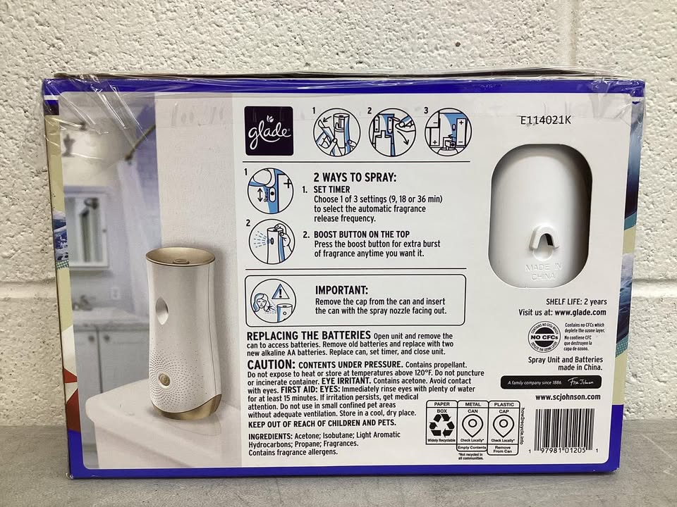 Glade Automatic Spray Air Freshener Americana Collection, Beach Life, 1 Holder + 3 Refills
