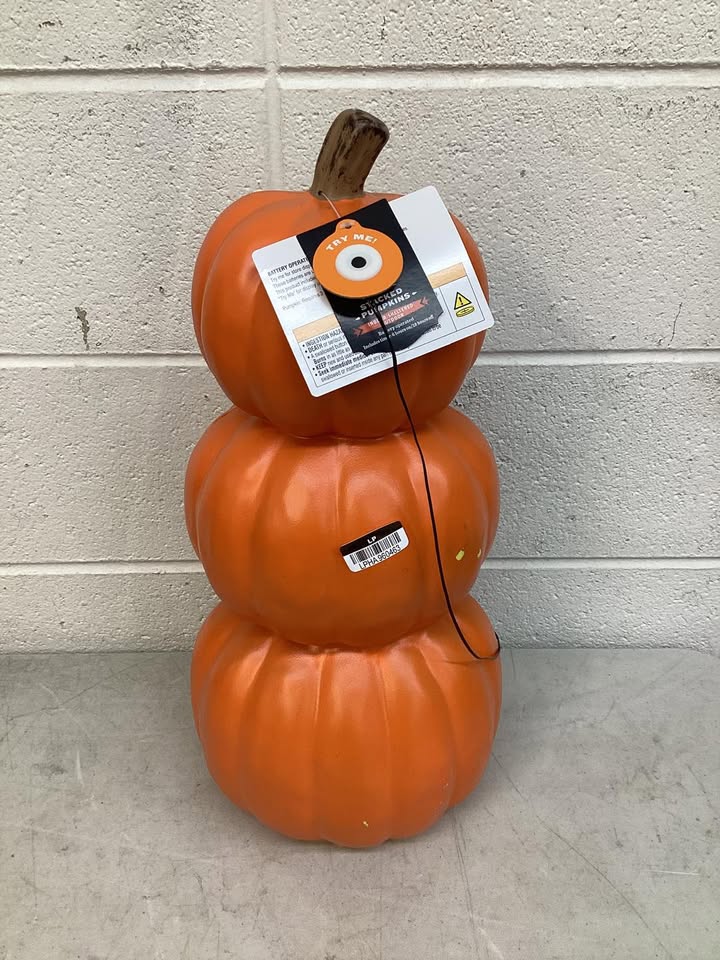 20” Stacked Pumpkins Blow Mold Indoor Outdoor Lighted Decor 20" w/ Timer Hyke & Eek