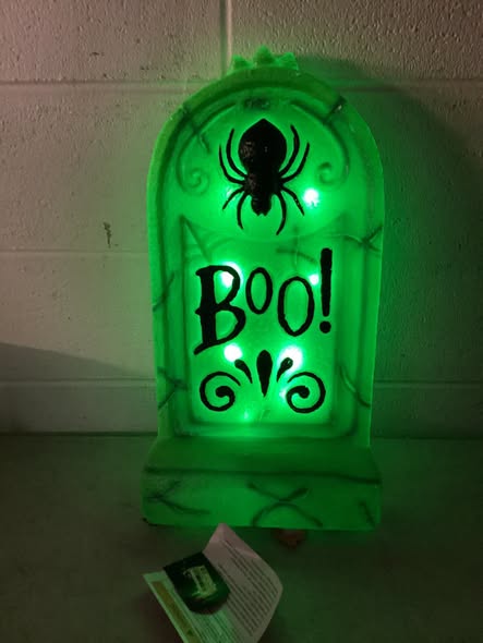 Brand New Hyde and EEK! Boutique Boo! Plastic Glow Tombstones, 21 in