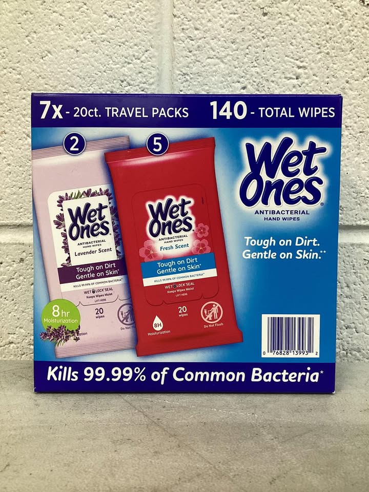 Wet Ones Antibacterial Hand Wipes, Fresh Scent & Lavender, 20 ct., 7 pk.