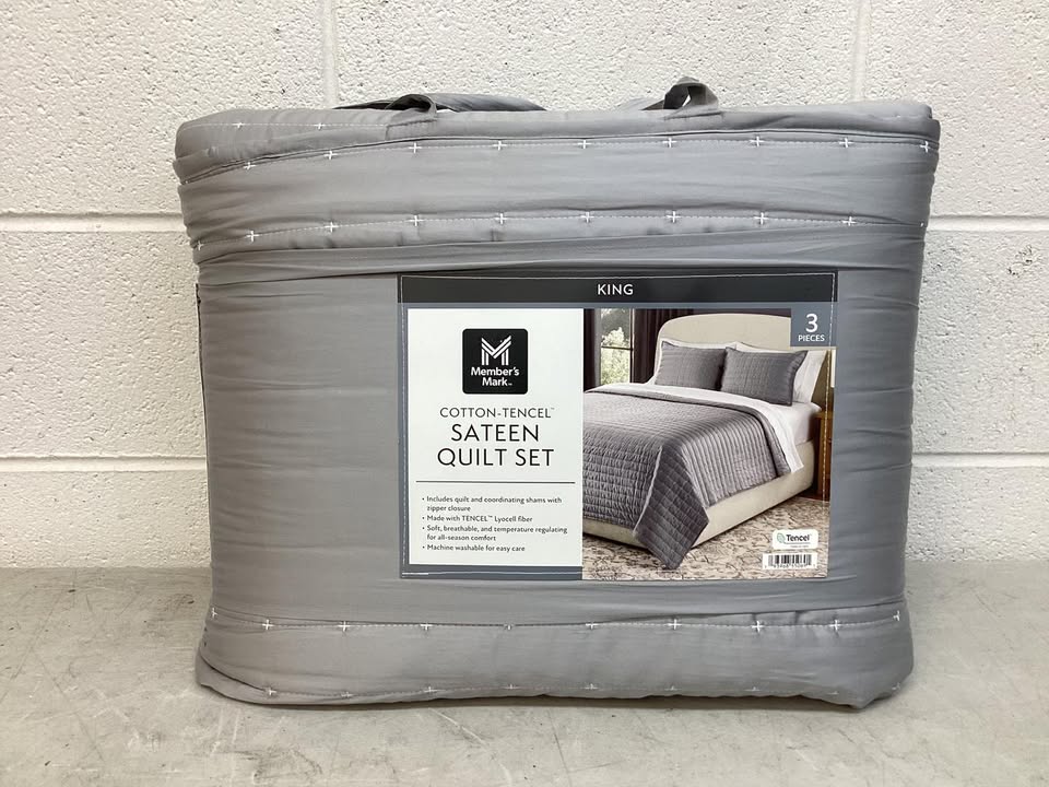 Member’s Mark 3-Piece Cotton-Tencel Sateen Quilt Set - King Size