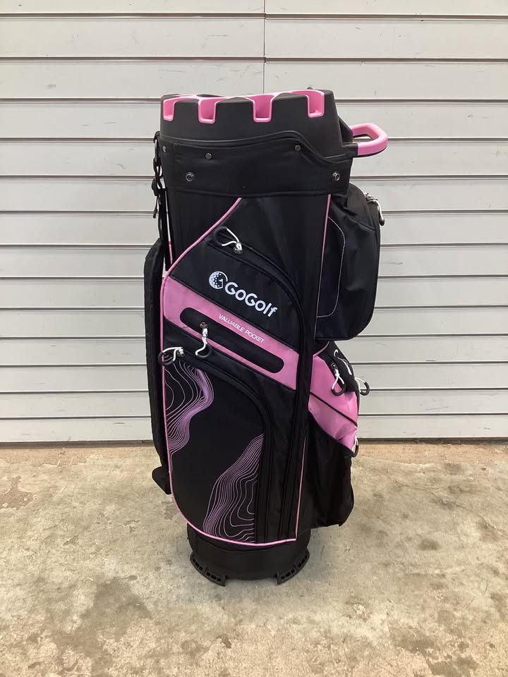 Molded Lock Top Golf Cart Bag with 14-Way Full Length Dividers and 11 Pockets