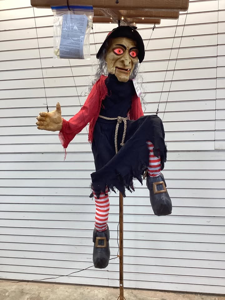 6' Marionette Witch Animatronic Halloween Puppet Animated