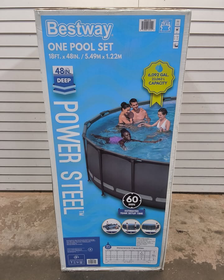 Bestway Power Steel 18’ x 48” Round Above Ground Pool Set
