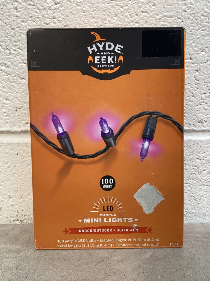 100ct LED Halloween Indoor Outdoor Miniature Glass String Lights Purple - Hyde and EEK! Boutique Fall