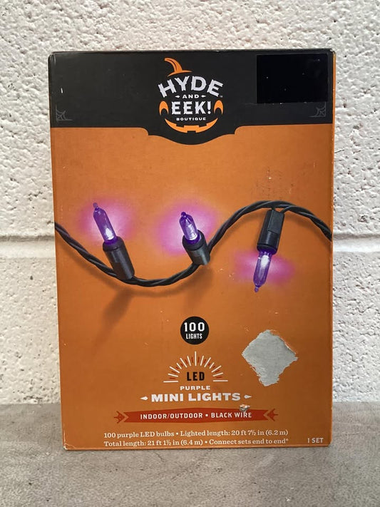 100ct LED Halloween Indoor Outdoor Miniature Glass String Lights Purple - Hyde and EEK! Boutique Fall