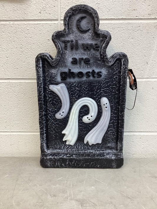 21" 'Trick or Treat' Lit Plastic Tombstones Halloween Decorative Prop Gray - Hyde and EEK! Boutique