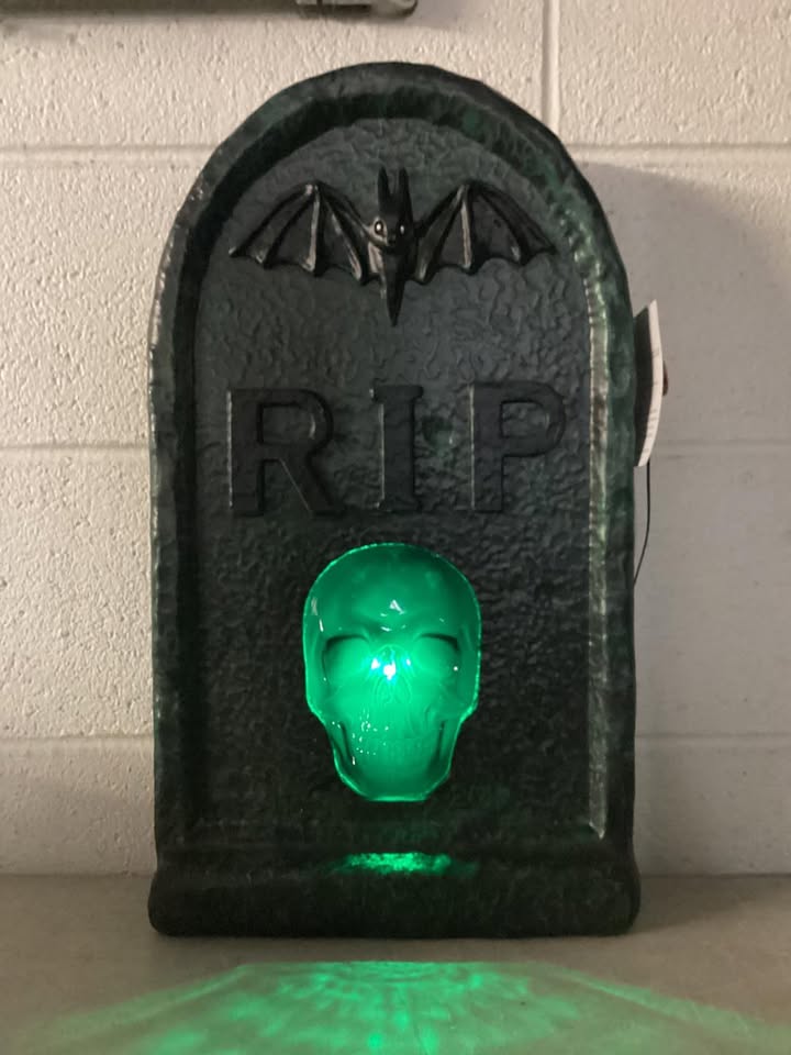 21" 'Trick or Treat' Lit Plastic Tombstones Halloween Decorative Prop Gray - Hyde and EEK! Boutique