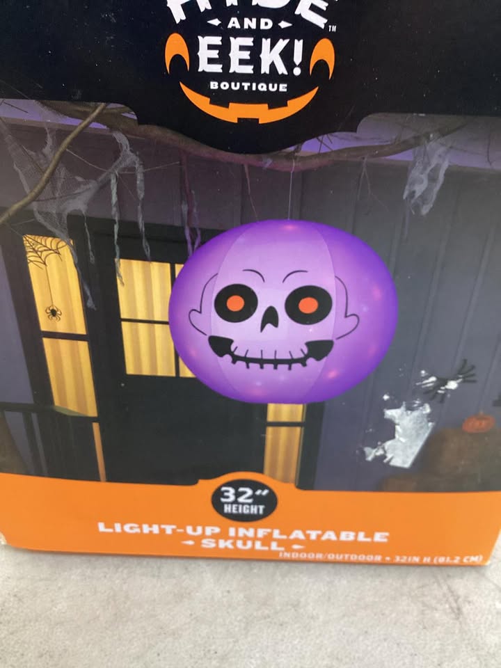 Hyde and Eek Boutique Light Up Inflatable Skull