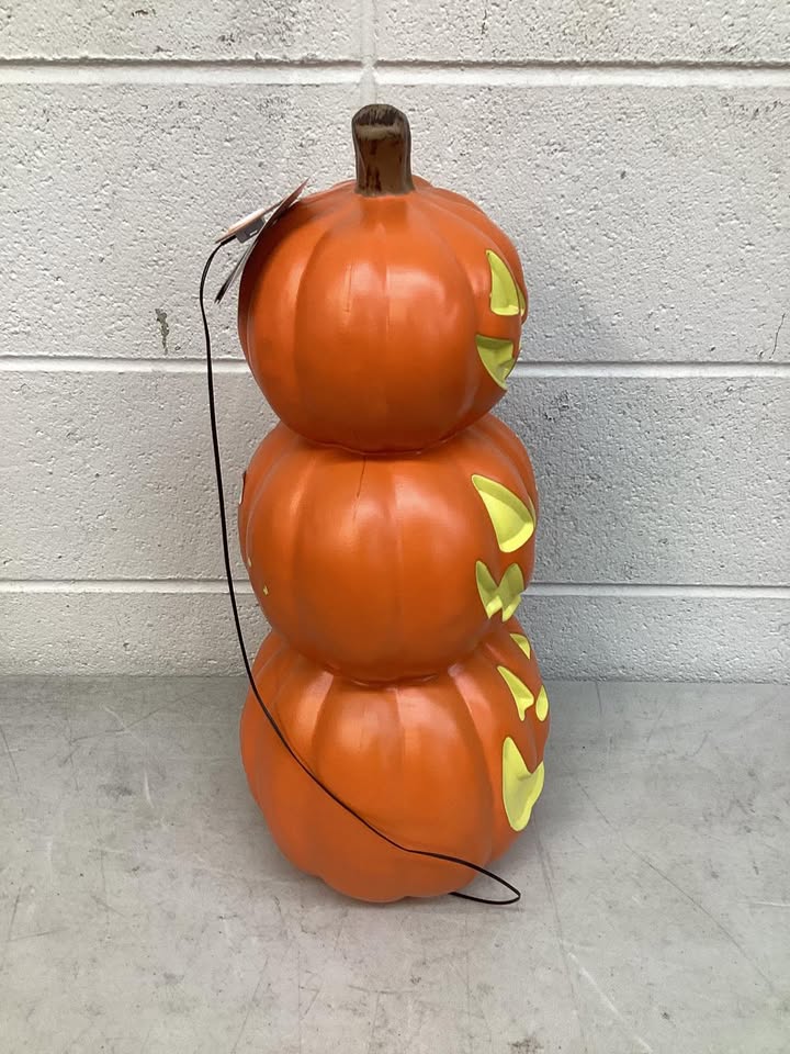 20” Stacked Pumpkins Blow Mold Indoor Outdoor Lighted Decor 20" w/ Timer Hyke & Eek
