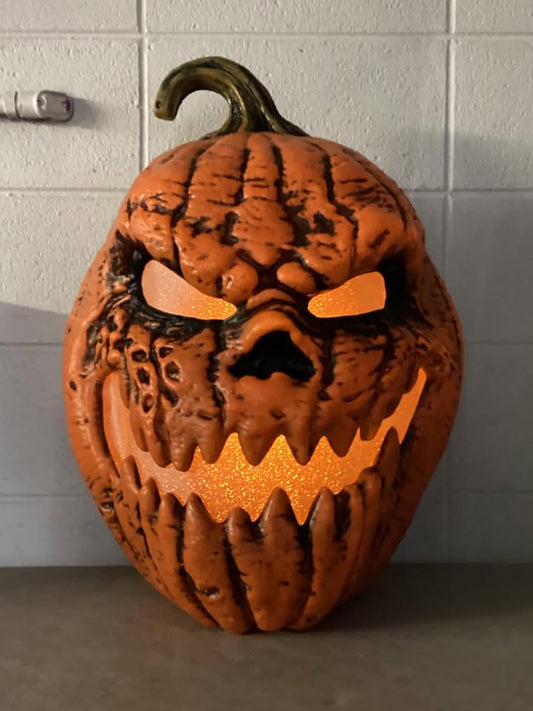 Home Accents Holiday 25 in. Battery Operated LED Grimacing Jack-O-Lantern