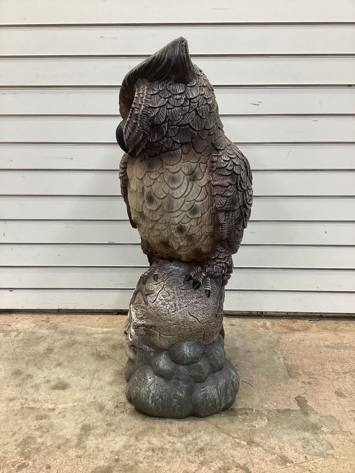 Home Accents Holiday 2.5 ft Grave & Bones Hand-Painted LED Owl On Skull