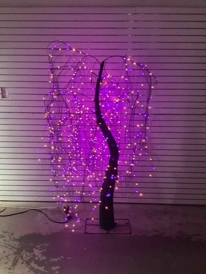 Home Accents Holiday 7 ft. Halloween Classics Color Changing LED Willow Tree Y8
