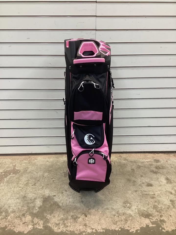 Molded Lock Top Golf Cart Bag with 14-Way Full Length Dividers and 11 Pockets