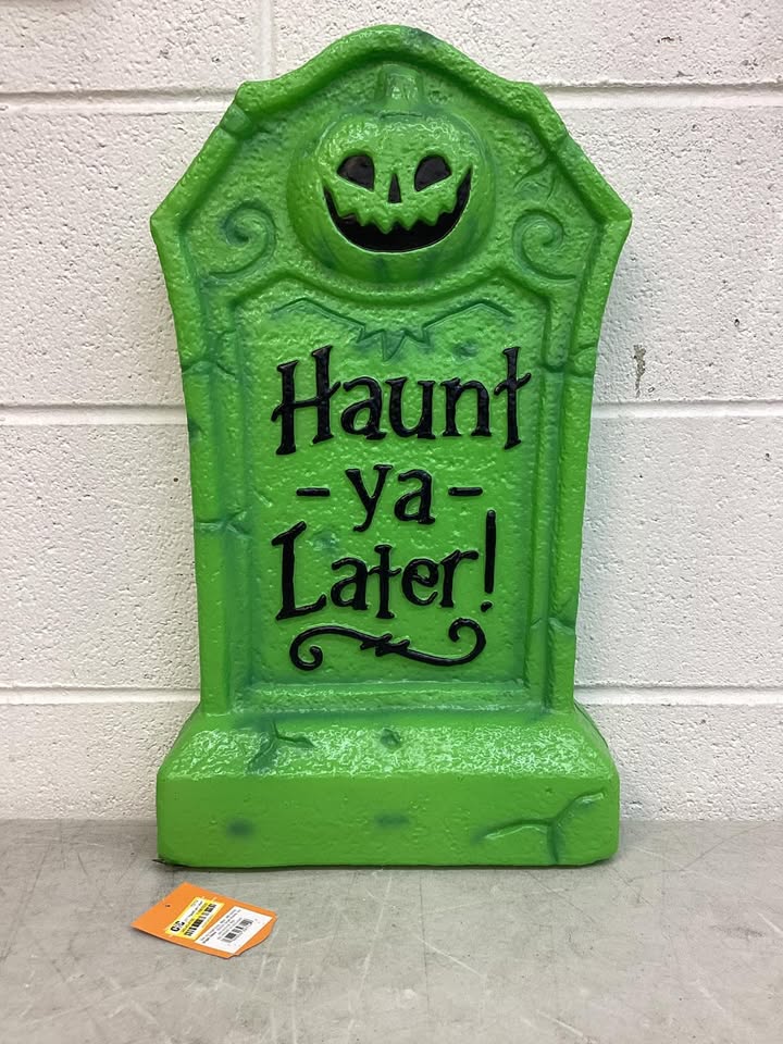 21" Haunt Ya Later Lit Plastic Tombstones Halloween Decorative Prop Green - Hyde and EEK! Boutique
