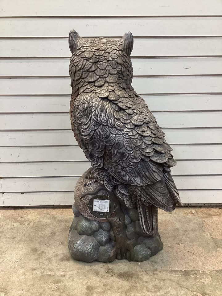 Home Accents Holiday 2.5 ft Grave & Bones Hand-Painted LED Owl On Skull