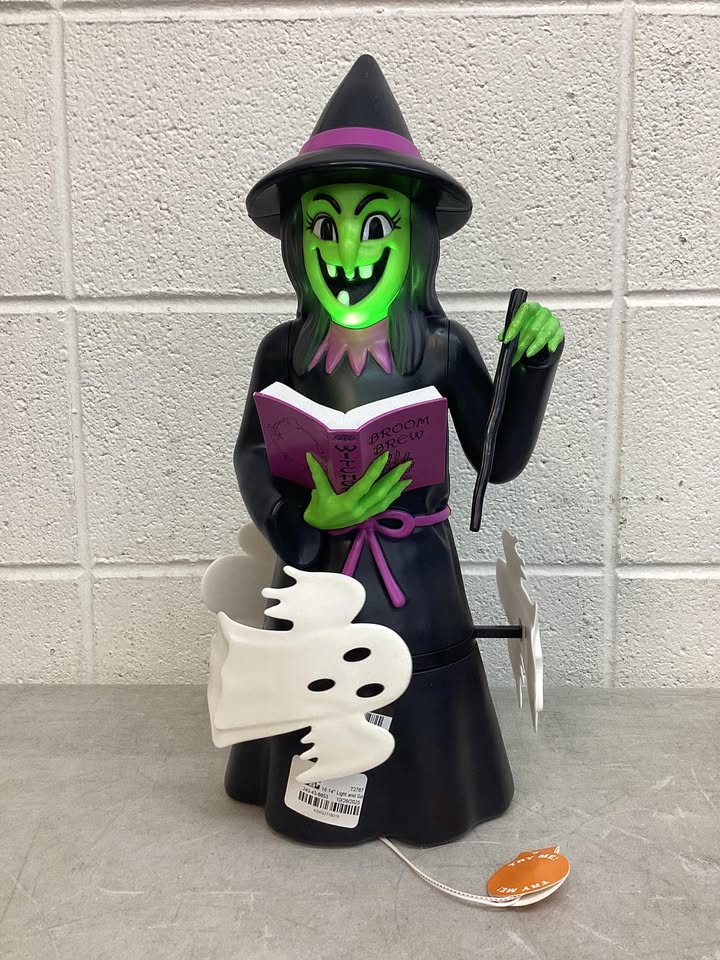 16.14-inch Light and Sound Witch Figural Halloween Decorative Prop