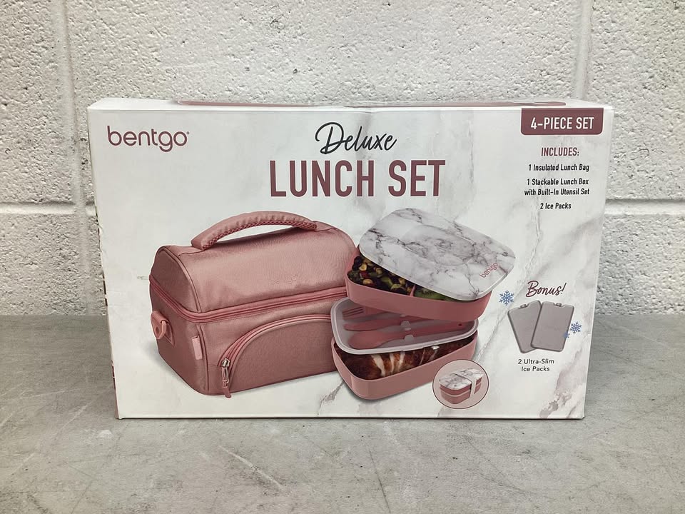 Bentgo 4-Piece Deluxe Set With Insulated Lunch Bag, Ice Packs & Bento Classic