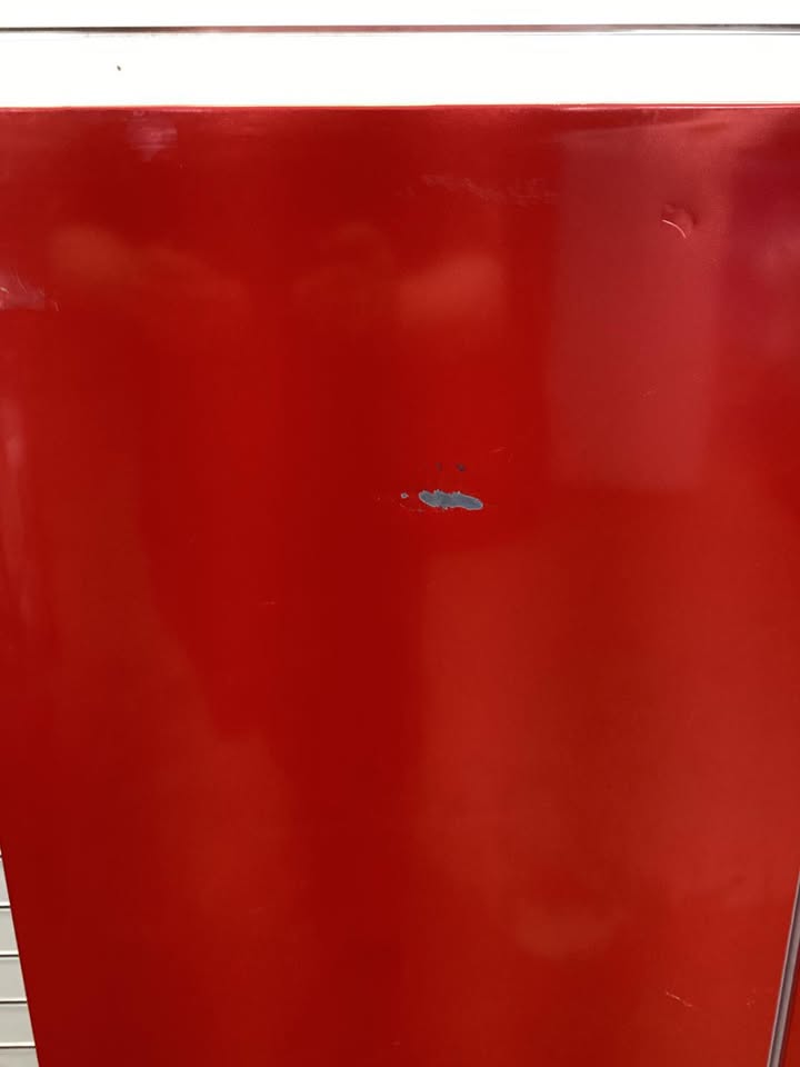 7.5 cu. ft. Mini Refrigerator with Top Freezer in Red and Chrome Handles
