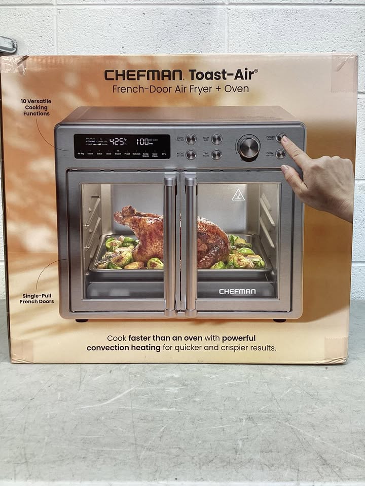 Chefman 10-in-1 Stainless Steel French Door Toaster Oven Air Fryer