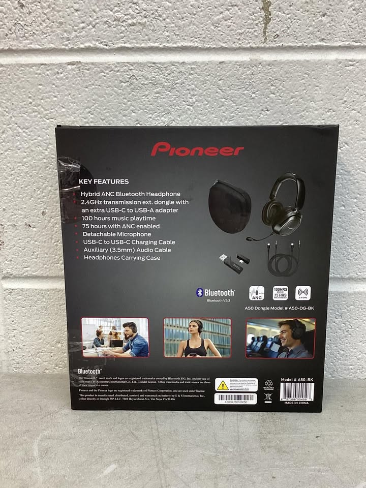 Pioneer A50 Dual Mode Wireless Headphones with Hybrid Active Noise Cancellation