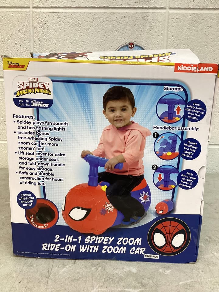 Spiderman 2 in 1 Zoom Ride-On with Zoom Car