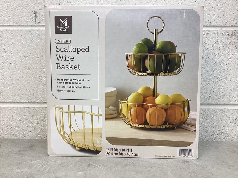 Member's Mark 2-Tier Scalloped Wire Basket