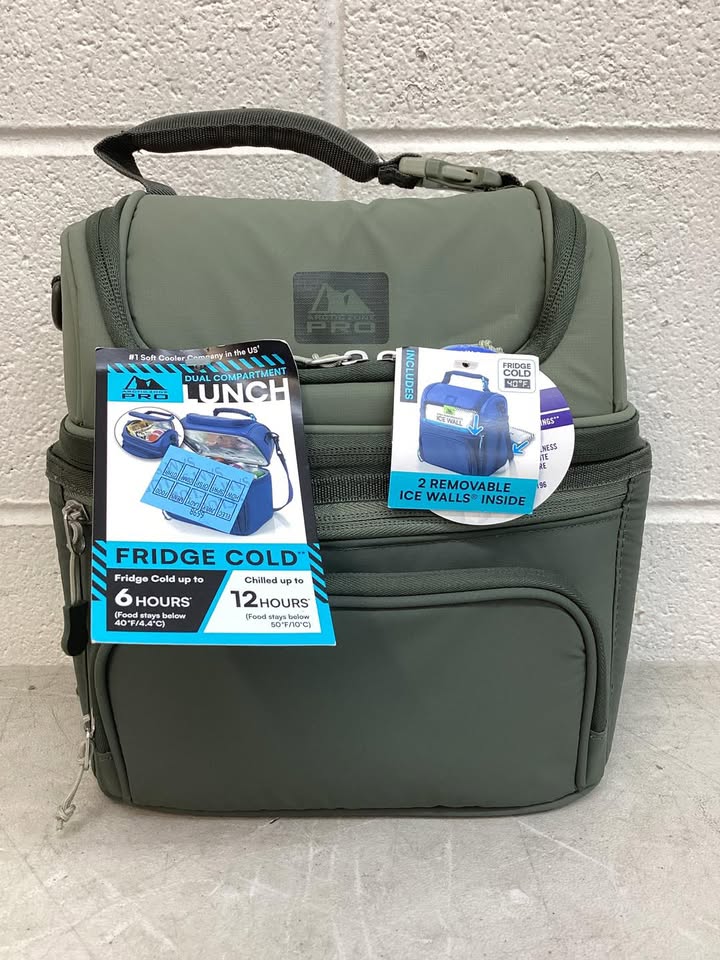 Arctic Zone Pro Fridge Cold Dual Compartment Lunch Pack, Green