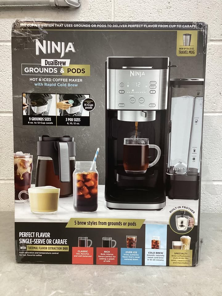 Ninja DualBrew Grounds & Pods Hot & Iced Coffee Maker with Rapid Cold Brew