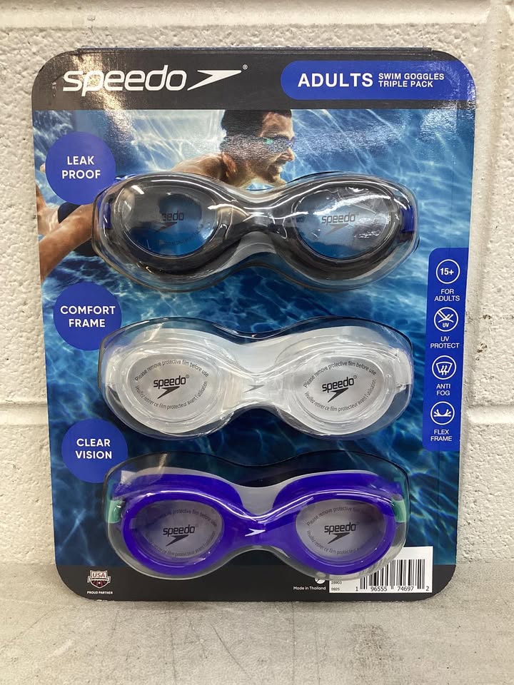 Speedo Adult Swimming Goggles, 3 pk.