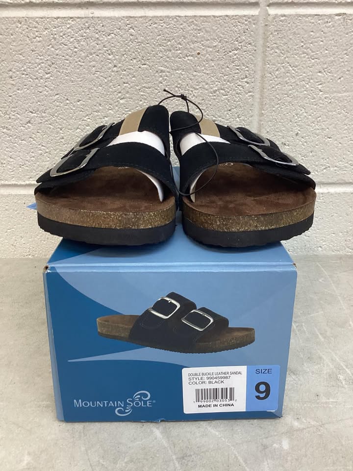 Mountain Sole Women's Double Buckle Leather Sandal, Size 9
