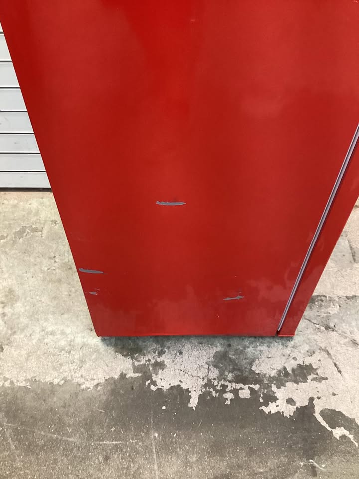 7.5 cu. ft. Mini Refrigerator with Top Freezer in Red and Chrome Handles