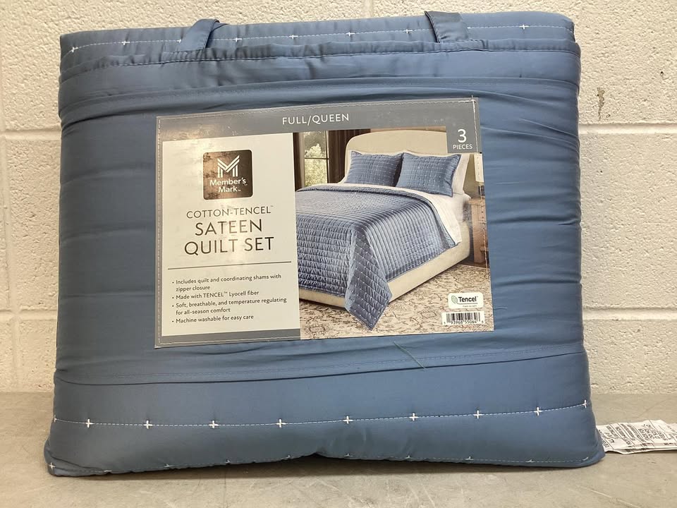 Member’s Mark 3-Piece Cotton Sateen Quilt Set, Size Full/Queen