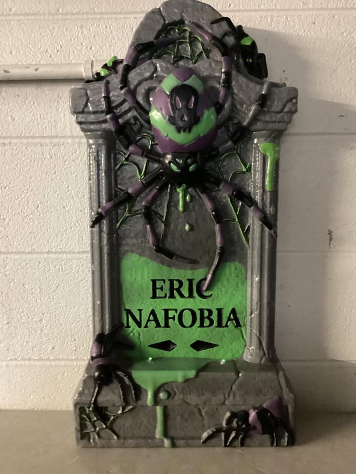 Hyde and Eek 27" Black Light Responsive Spider Tombstone