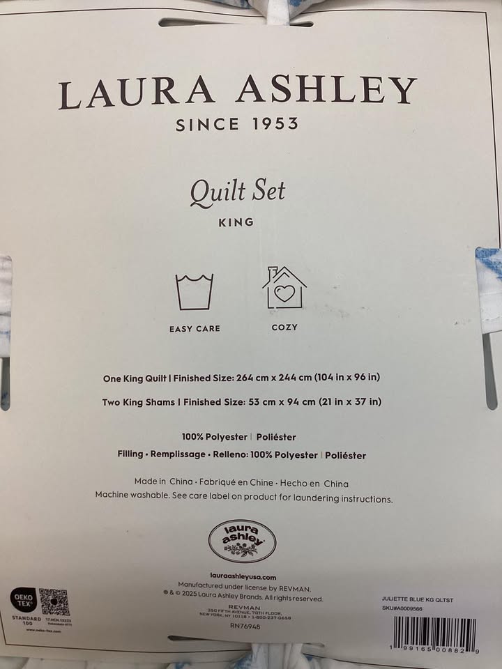 Laura Ashley 3-Piece Reversible Soft Quilt Set, Size King