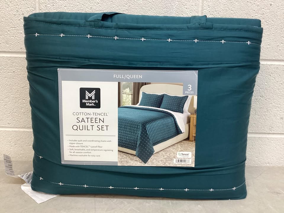 Member’s Mark 3-Piece Cotton-Tencel Sateen Quilt Set, Size Full/Queen