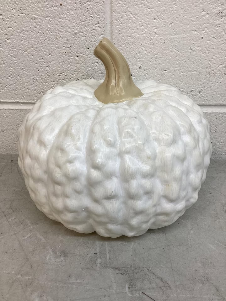 Hyde & EEK! Boutique White Large Pumpkin Figurine