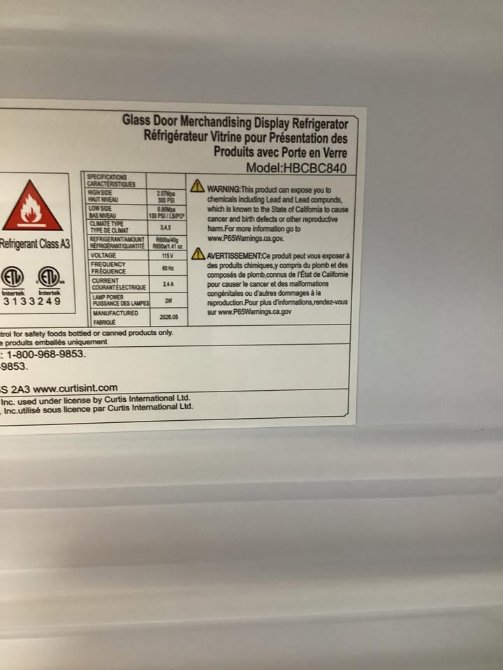 Hamilton Beach 8.5 cu. ft. Commercial Refrigerator with Glass Door in Black