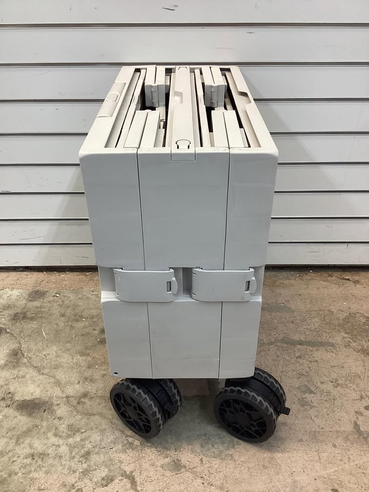Costway Large Foldable Utility Cart with 2-Tier Storage Crates and Telescoping Handle