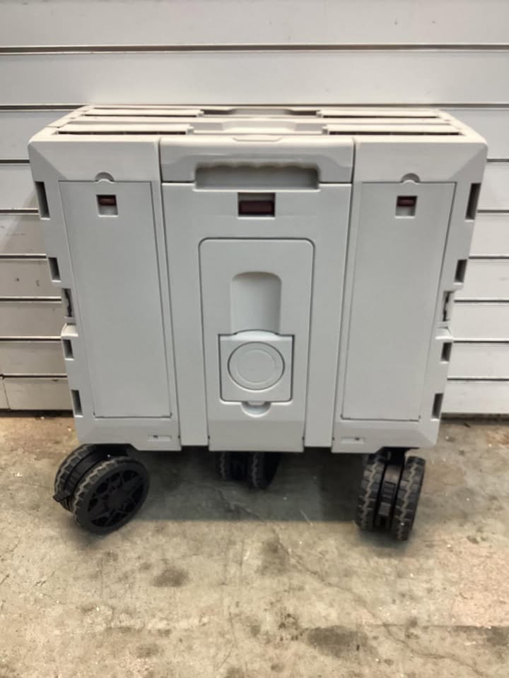 Costway Large Foldable Utility Cart with 2-Tier Storage Crates and Telescoping Handle