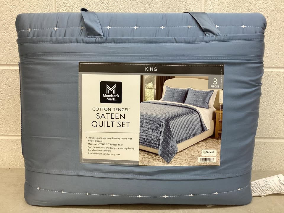 Member’s Mark 3-Piece Cotton-Tencel Sateen Quilt Set, Size King