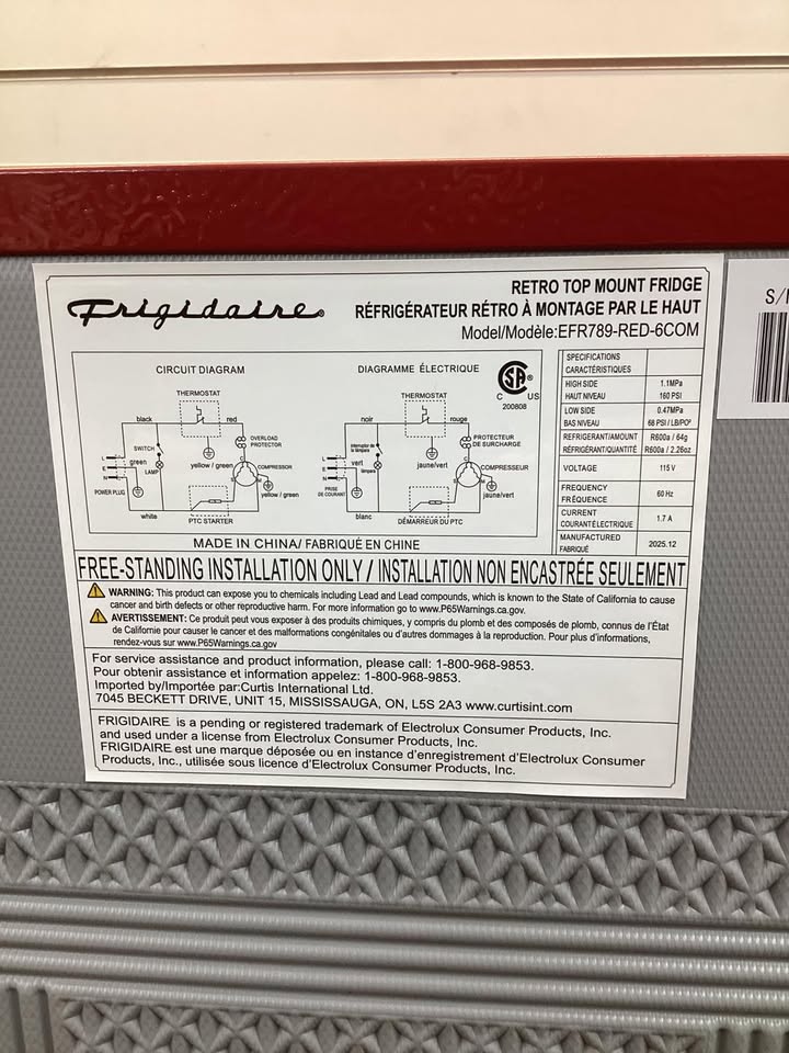 Frigidaire 7.2 cu. ft. Retro Top Freezer Refrigerator in Red with Chrome Handle and Trim