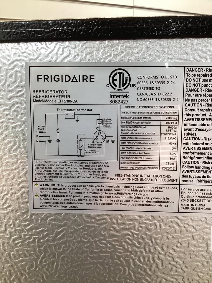 Band New 7.5 cu. ft. Mini Refrigerator with Top Freezer in Stainless Look