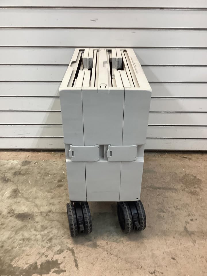 Costway Large Foldable Utility Cart with 2-Tier Storage Crates and Telescoping Handle