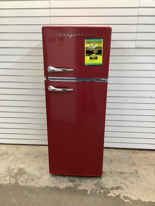 Frigidaire 7.2 cu. ft. Retro Top Freezer Refrigerator in Red with Chrome Handle and Trim
