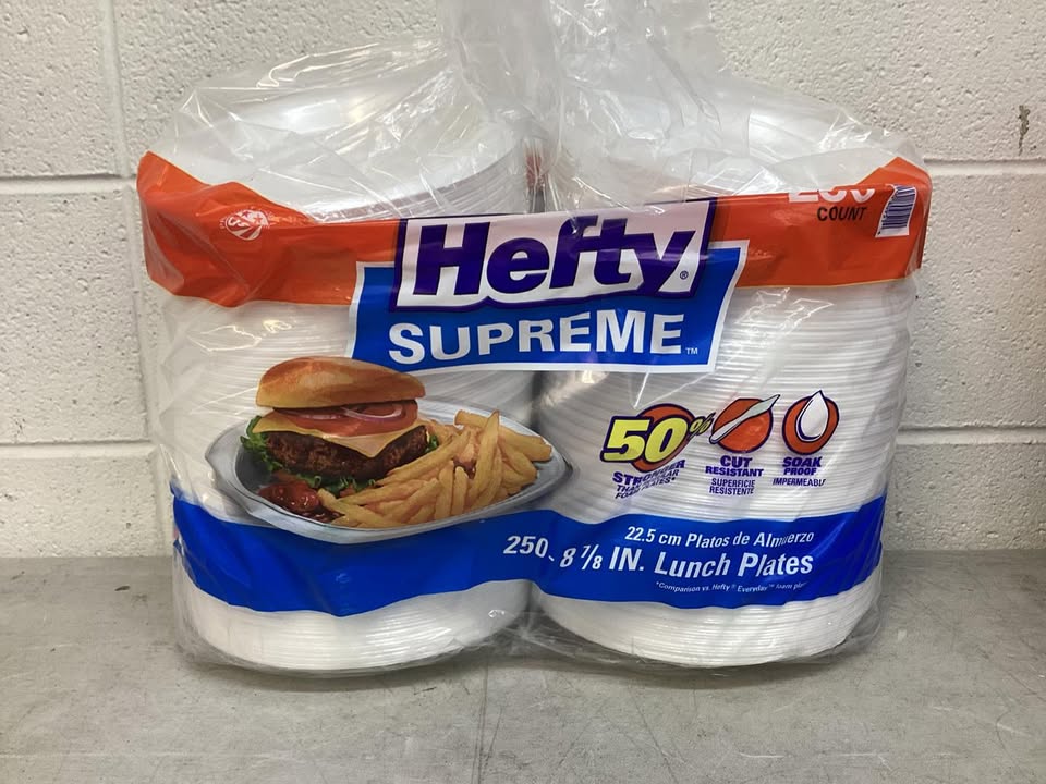 Hefty Supreme Foam Disposable Lunch Plates, 250ct