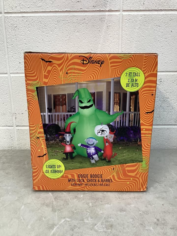 7 ft Oogie Boogie with Lock, Shock, and Barrel Halloween Inflatable